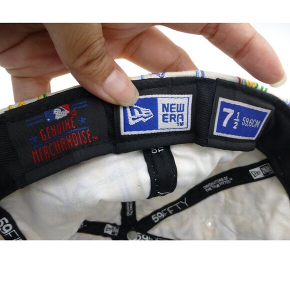 New York Yankees New Era 7 1/2 Fitted Colorful Hat (has sticker residue) - Picture 5 of 13